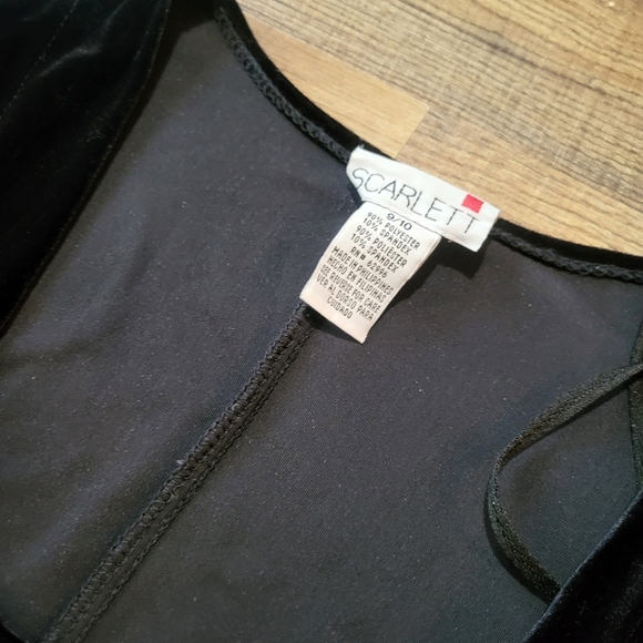 Vintage 90's Scarlett Velvet Short Sleeve Front Wrap Tie Dress Size 9/10 - Picture 3 of 6